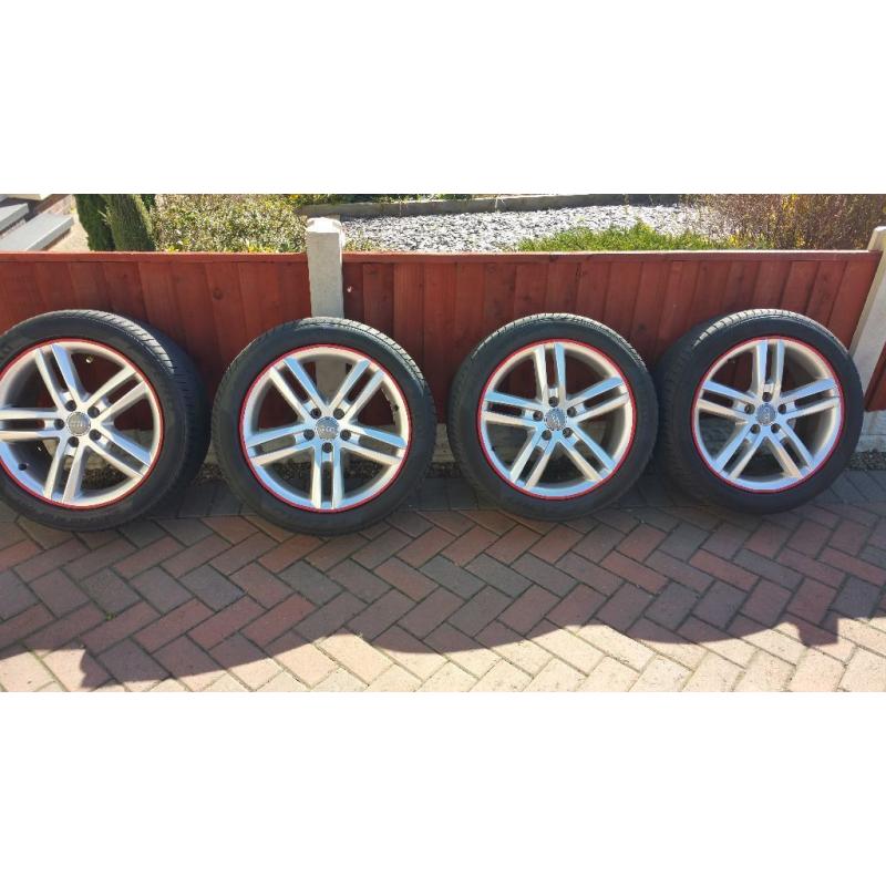 Audi A6 18 inch Alloy Wheels A6 S Line Genuine Tyres Front 4mm Rear 5mm tread