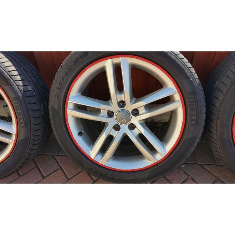 Audi A6 18 inch Alloy Wheels A6 S Line Genuine Tyres Front 4mm Rear 5mm tread