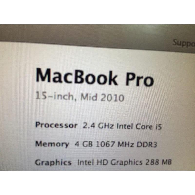 MacBook Pro 15-inch 4gb ram 320gb Storage 2.4ghz 2010 with charger