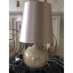 1x gold mosaic table lamp and 1x gold mosaic ball lamp