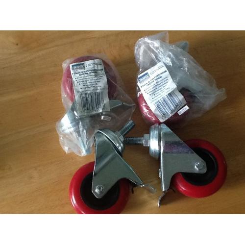 NEW 75mm Rubber Swivel Castor Wheels