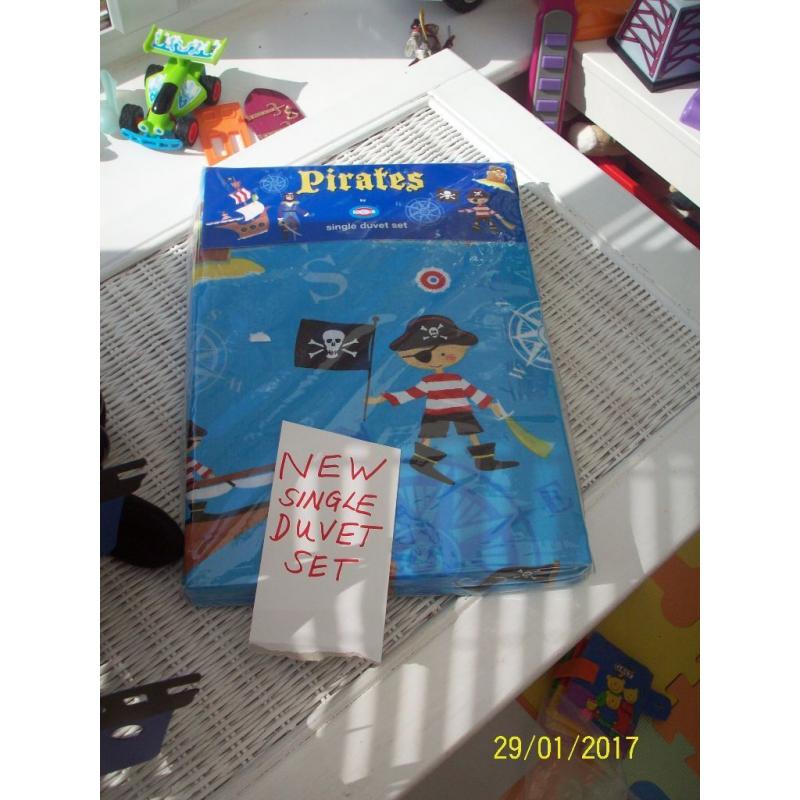 new in packet single size pirate duvet set