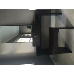 Dark walnut bedroom furniture - superking bed, bedside cabinets, dressing table