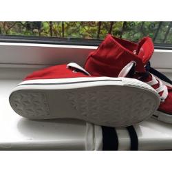 Red canvas shoes... Size 1