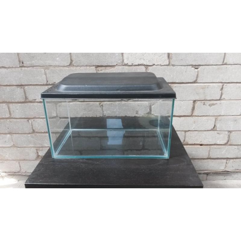 Small glass aquarium tank