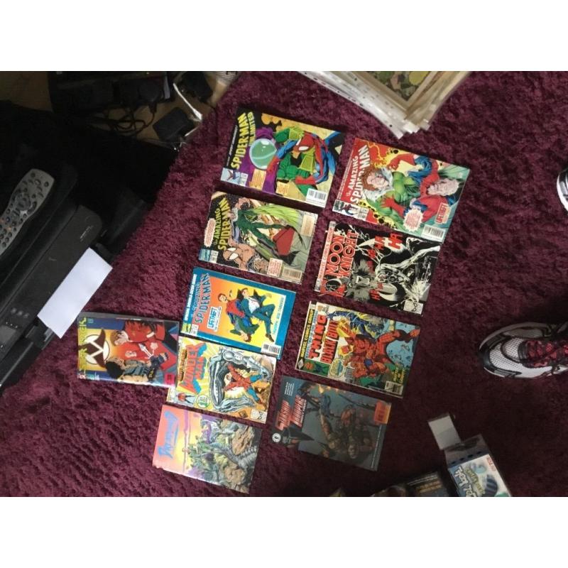 Collection of comics. Includes marvel Spiderman
