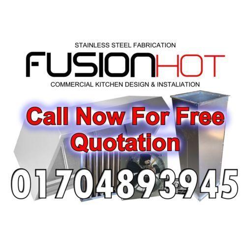 Commercial extraction canopy hood kit + fan + duct