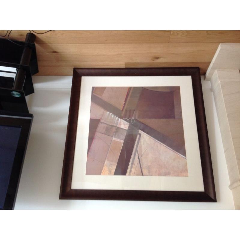 Abstract Print in Dark Wood Frame