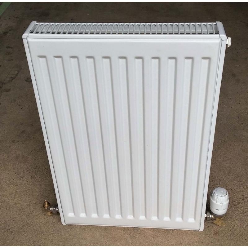 2off Water Radiators complete with Thermostat Valves
