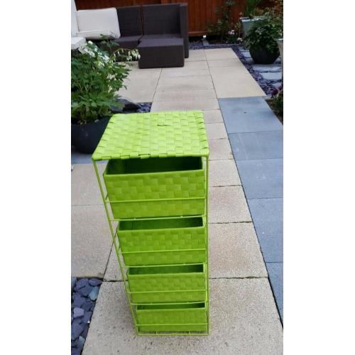 Green bathroom storage