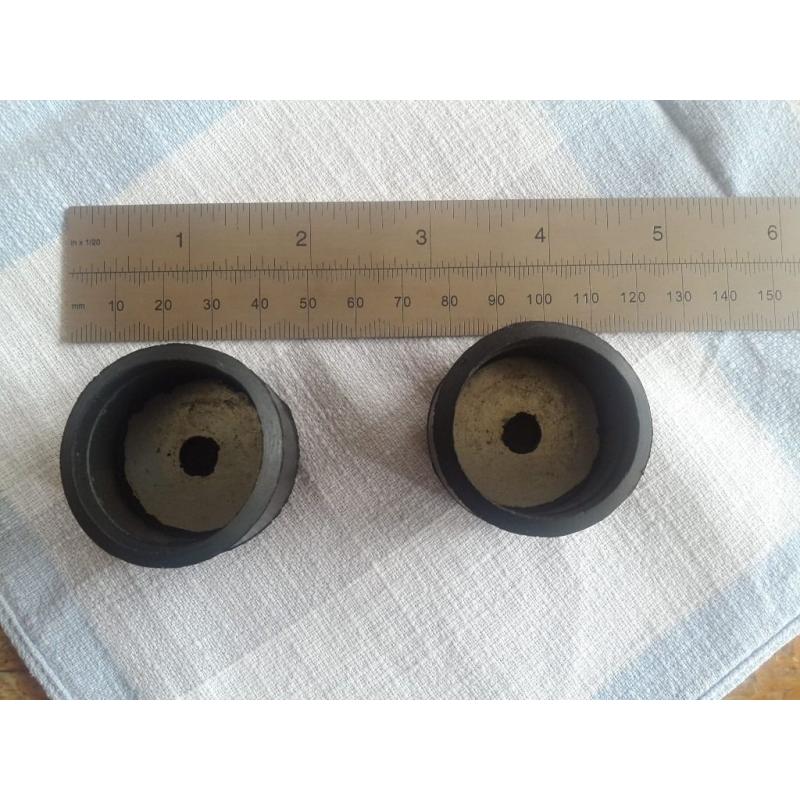 Two rubber ferrules