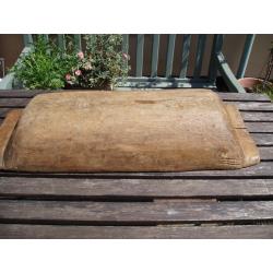 Vintage Hand Carved Large Wooden Dough Bowl /Tray