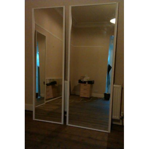 Four large, full length mirrors