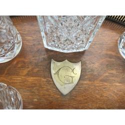 5 Tumblers, Pewter and wood Tray