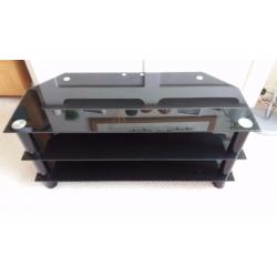Black Glass Tv stand, excellent condition