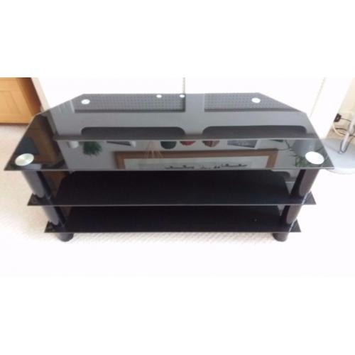 Black Glass Tv stand, excellent condition