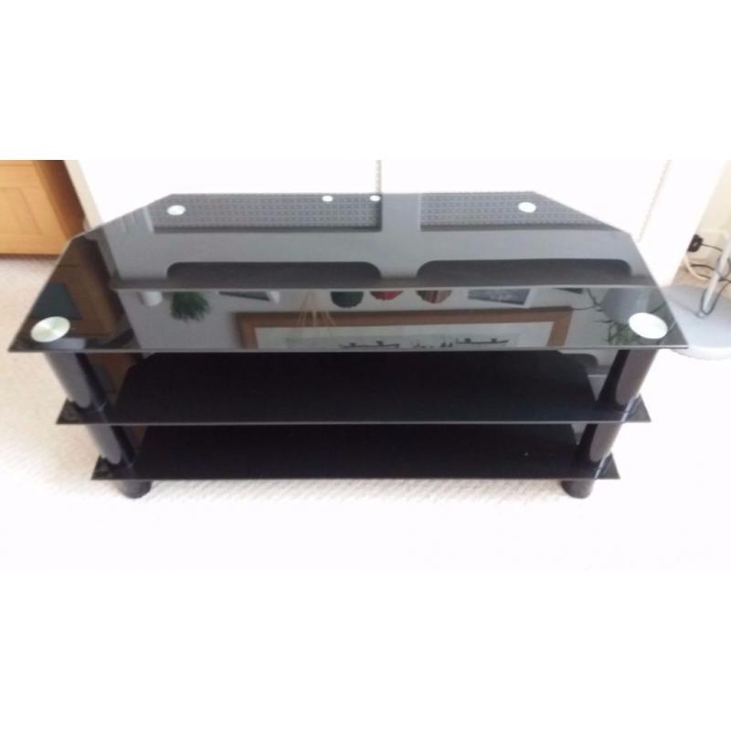 Black Glass Tv stand, excellent condition