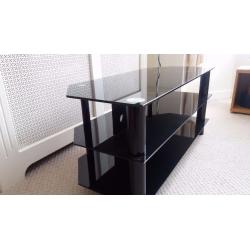 Black Glass Tv stand, excellent condition