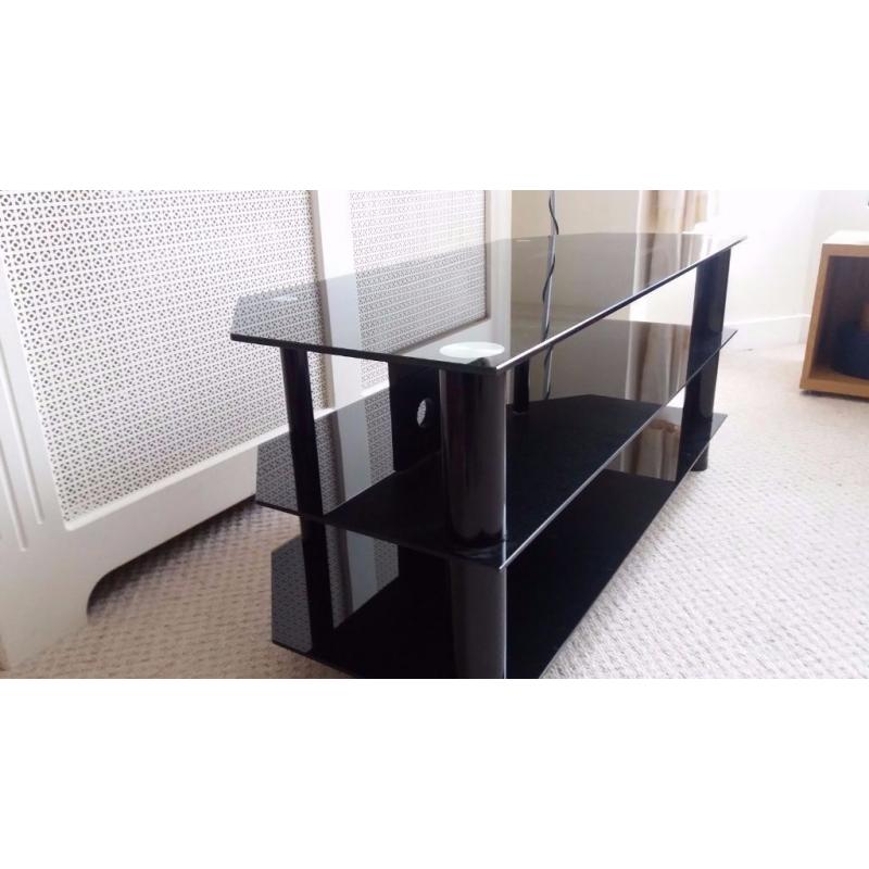 Black Glass Tv stand, excellent condition