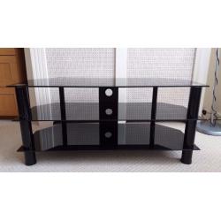 Black Glass Tv stand, excellent condition