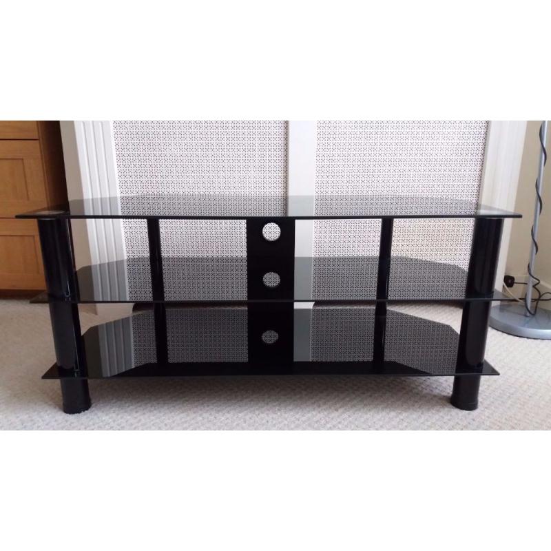 Black Glass Tv stand, excellent condition