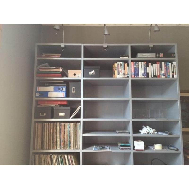 LARGE BOOK CASE WITH LIGHTS PERFECT FOR VINYL/CD COLLECTION