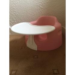 Girls Pink Bumbo Floor Seat With Tray