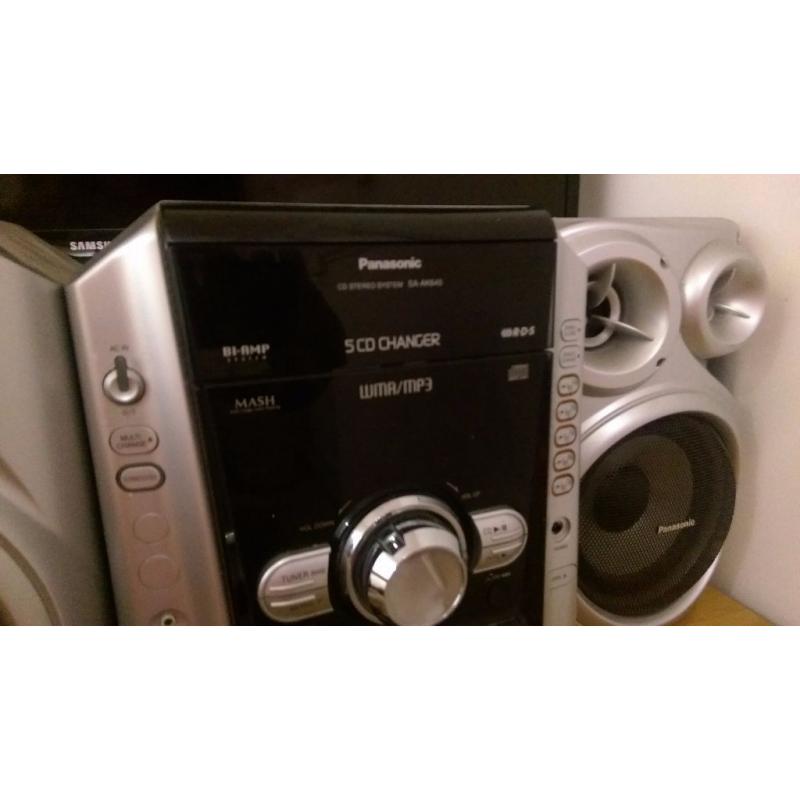 Panasonic 5 cd changer stereo plus sub.