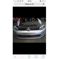 Vw mk7 front end breaking airbag kit bonnet,wings,bumper,lights,rad pac