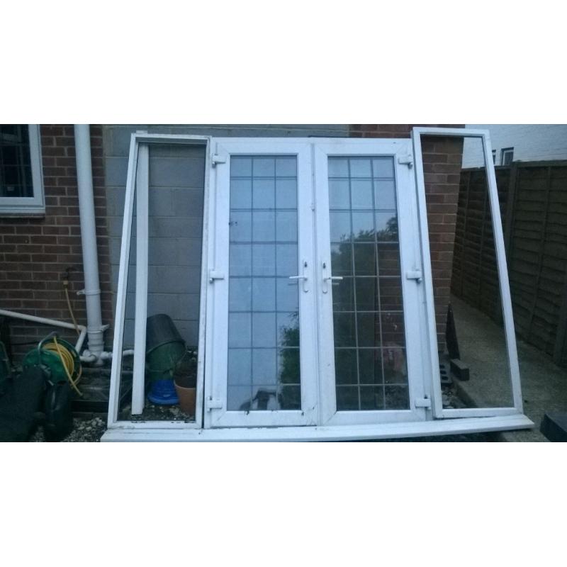 Aluminium Patio Doors with side windows - free to collector