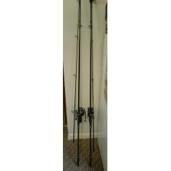 Pair of Shimano xt10000rb plus esp reflex rods 3lb tc