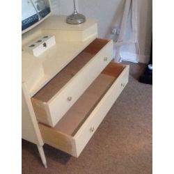 VINTAGE RARE DRESSING TABLE WITH LARGE ADJUSTABLE TILTING MIRROR AND RWO DRAWERS