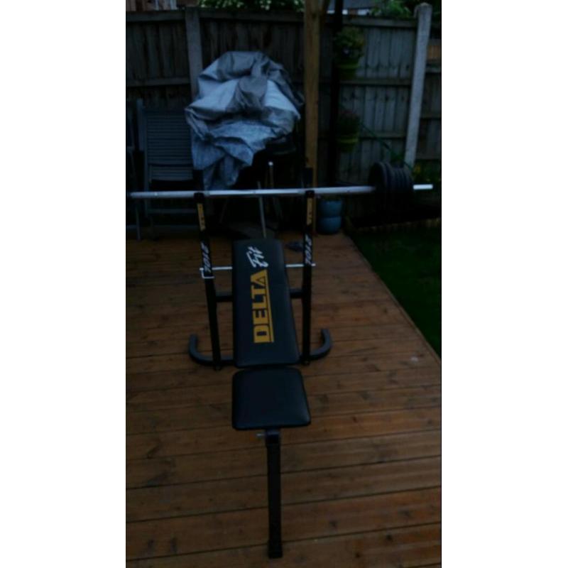 Weight bench + weights
