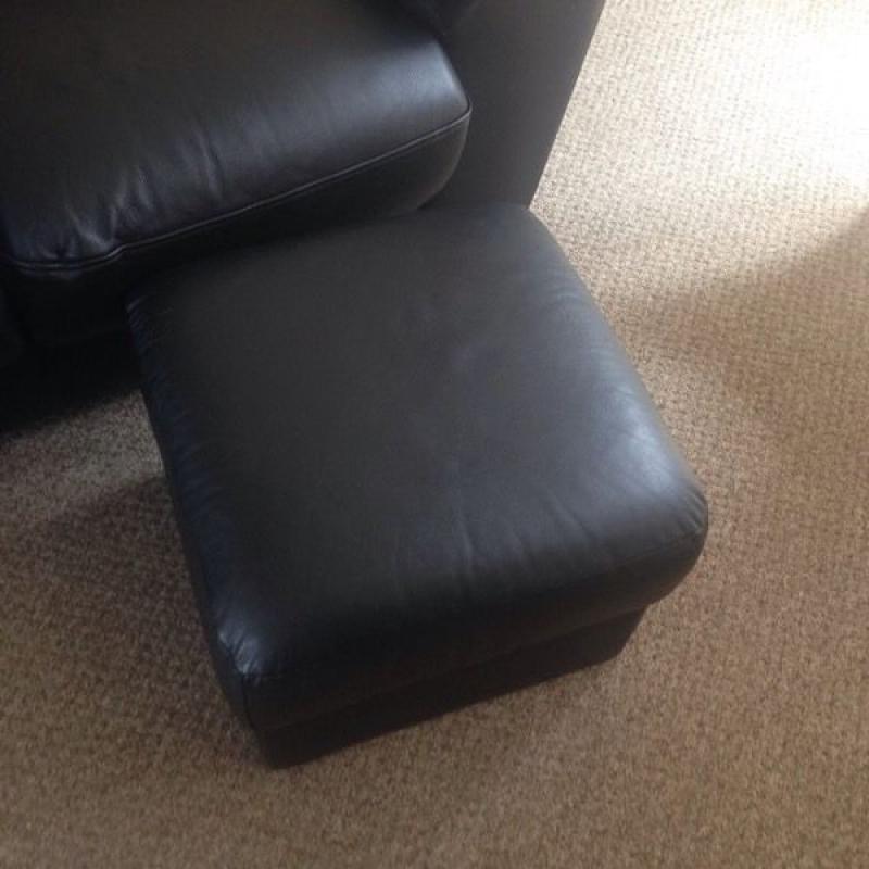 Faux leather sofa and foot stall