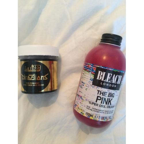 2x Semi-Permanent Hair Dye- Ebony and Pink