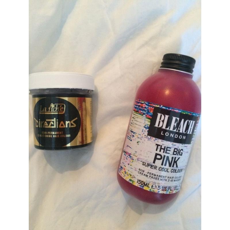 2x Semi-Permanent Hair Dye- Ebony and Pink