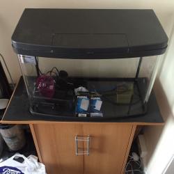 64 litre fish tank aquarium with stand and all accessories.