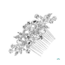 Bridal mixed crystal flower hair comb