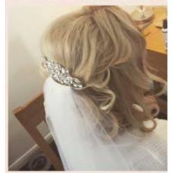 Bridal mixed crystal flower hair comb