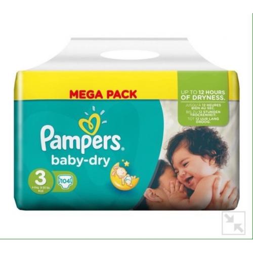 Pampers baby dry size 3 104 ***brand new sealed***