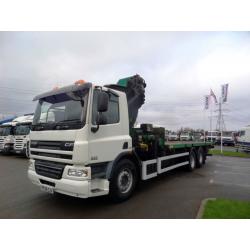 2008 (08) DAF TRUCKS FAS CF75.310 6X2 FLATBED CRANE HIAB