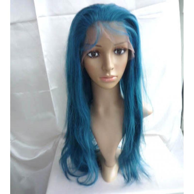 Blue lace wig