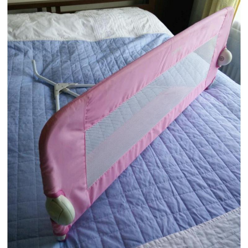 Pink Tomy bed guard rail / bumper