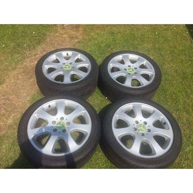 Genuine Mercedes 17" staggered Alloy wheels with tyres - 5x112 - not AMG - will fit other Mercs too