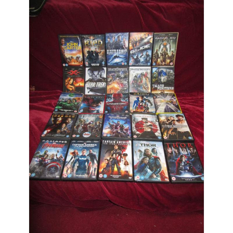 25 Action DVD's. All original, no copies. All 12 Rated.