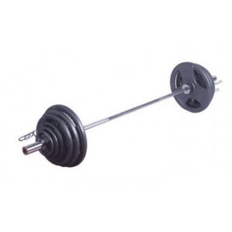 Olympic weights (100kg) incl 7 ft barbell, adjustable bench, squat stand, dumbells, ab bench sale