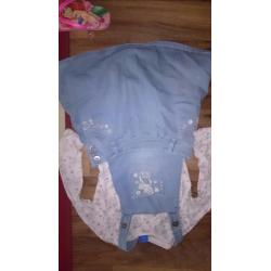 Age 6-7 frozen outfit, top and skirt dungarees