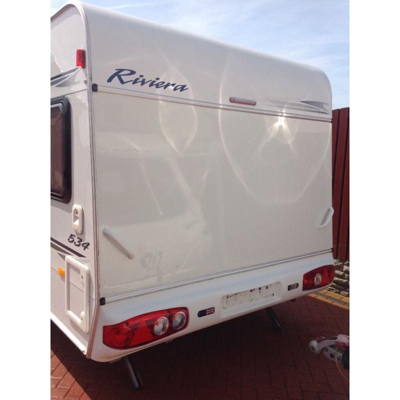 Elddis riviera 2004 4 berth fixed bed with leisure battery