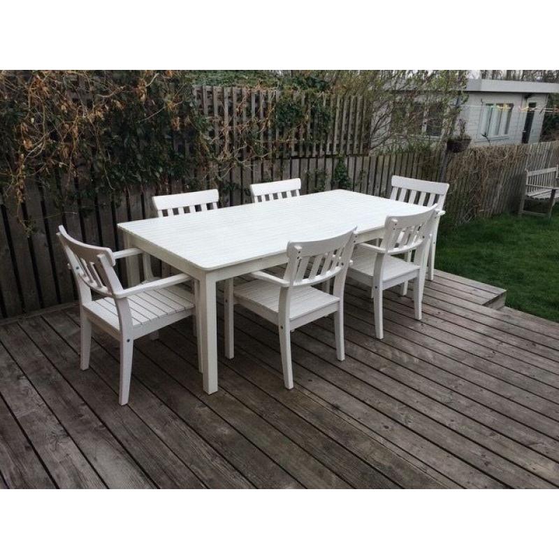 IKEA ÄNGSÖ White outdoor dining set