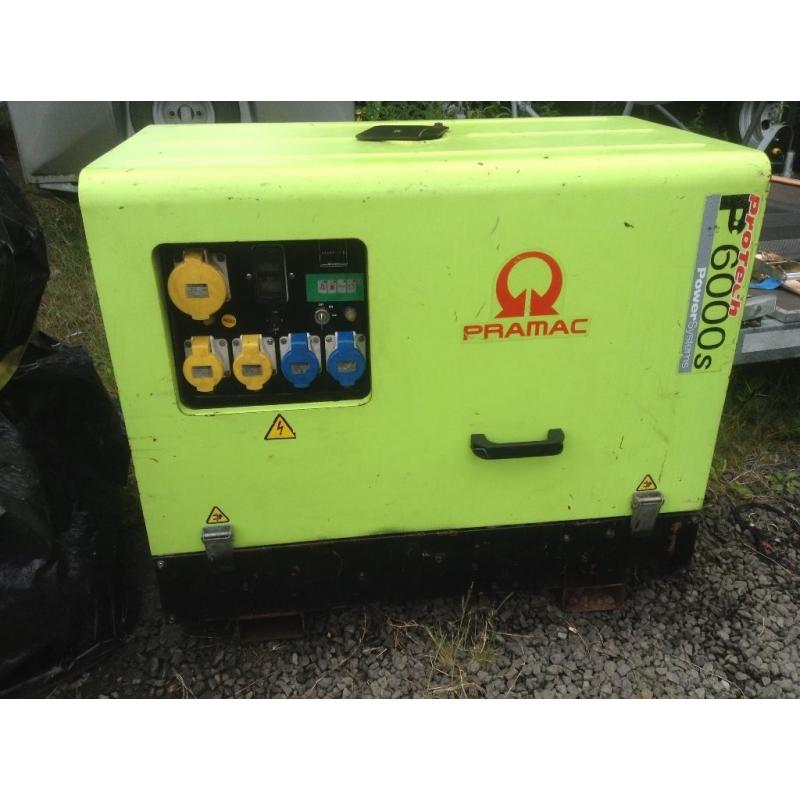 Pramac P6000S super silenced diesel 6 kva 1409 hours